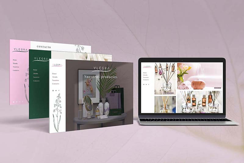 Diseño de página web para tienda de productos aromáticos