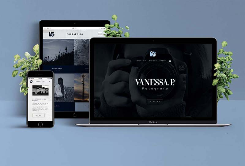 página web portfolio diseño para fotógrafos