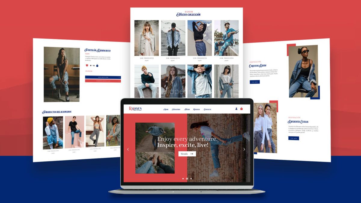 Diseño de página web Rossen. Tienda online de ropa denim