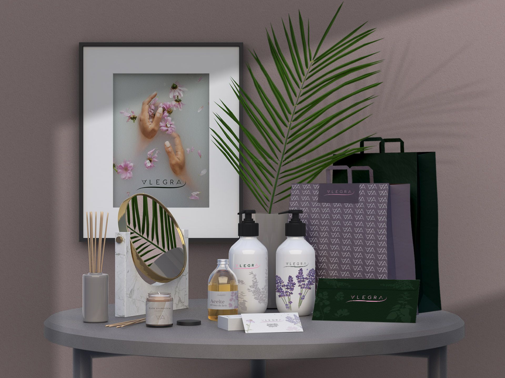 diseño corporativo y publicitario para Marca de perfumes para el hogar