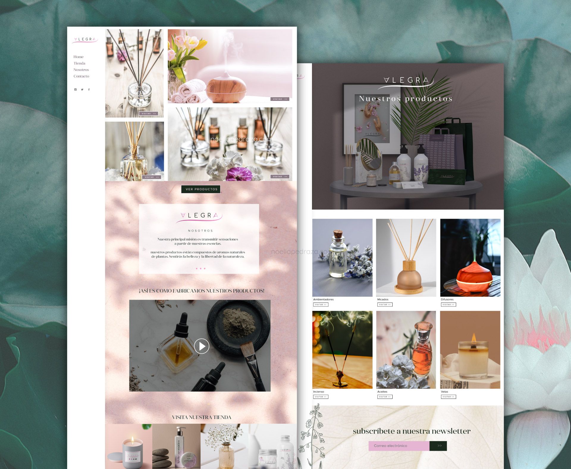 Diseño de tienda online de productos aromáticos naturales