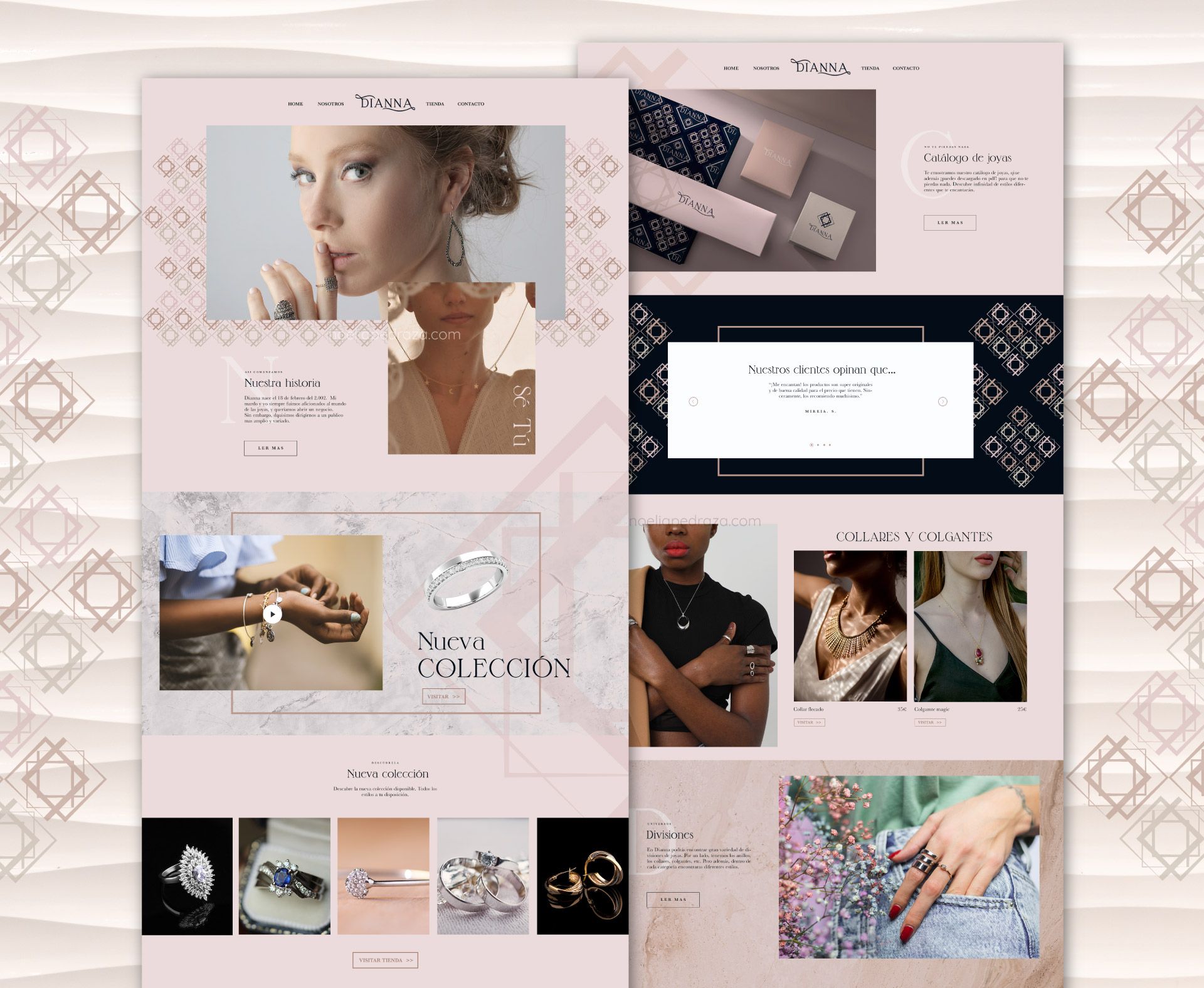 Diseño web personalizado bonito para tienda de joyas