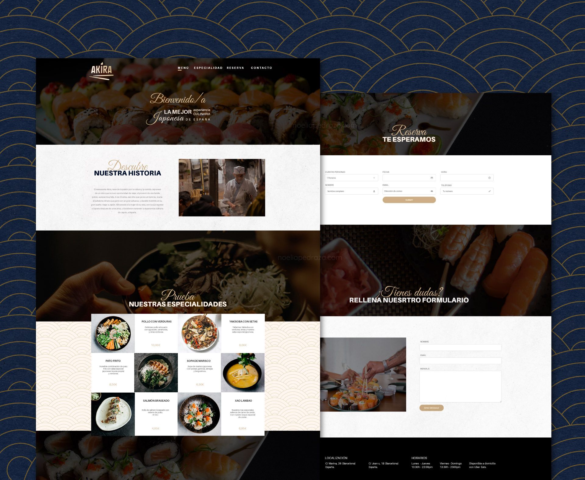 Diseño de página web personalizada para restaurante