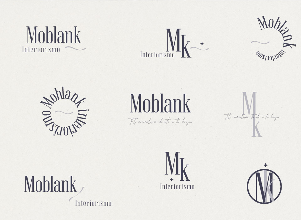Versiones de logotipo para estudio de interiorismo